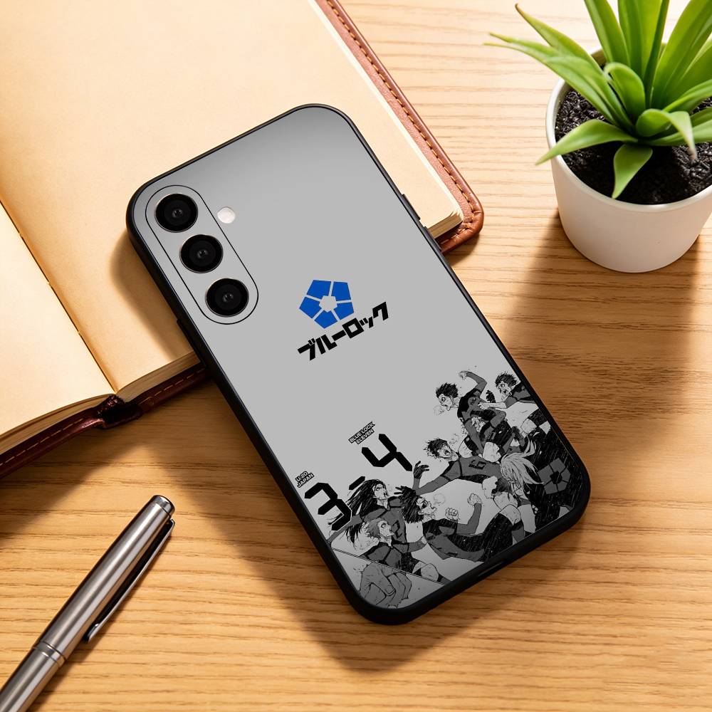 Аниме B-blue L-Lock Чехол для телефона для Samsung Galaxy A73,A72,A71,A70,A53,A52,A51,Мягкий силиконовый черный чехол