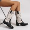 Western Cowboy Boots Brigade Shoot Plus-size Deep V Boots Retro Mid-leg Socks New Hipster Chelsea Boots Fashion Boots