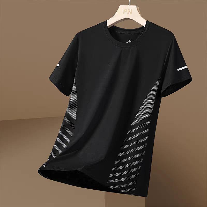 Men's Summer Thin Quick Drying Mesh Sports Short Sleeved Top