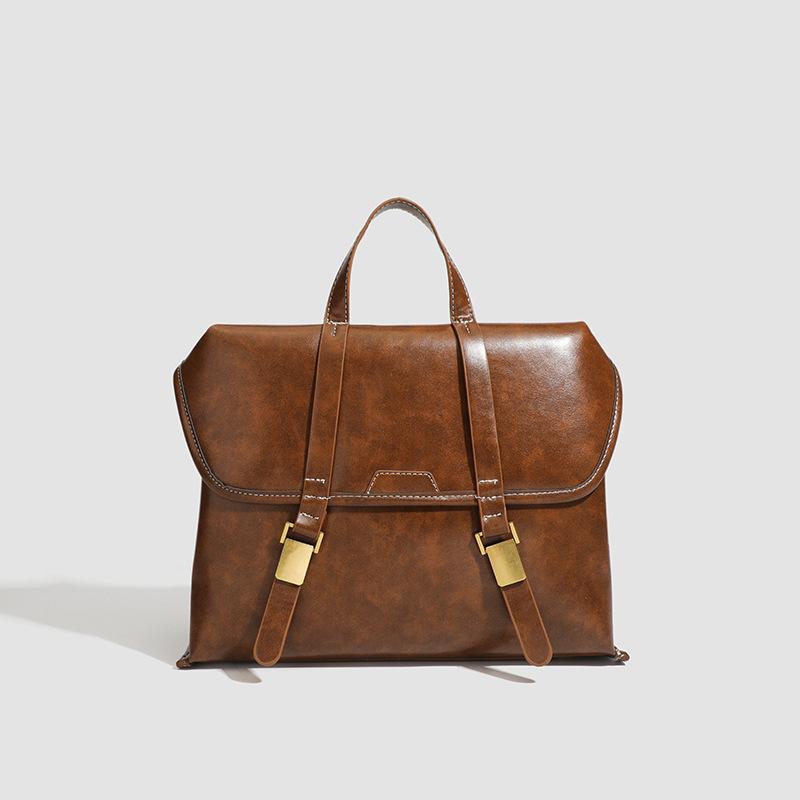 Fashion Large-capacity Portable Women's Bag, New Foreign-style College-style Backpack, Retro British-style Commuter Backpack.