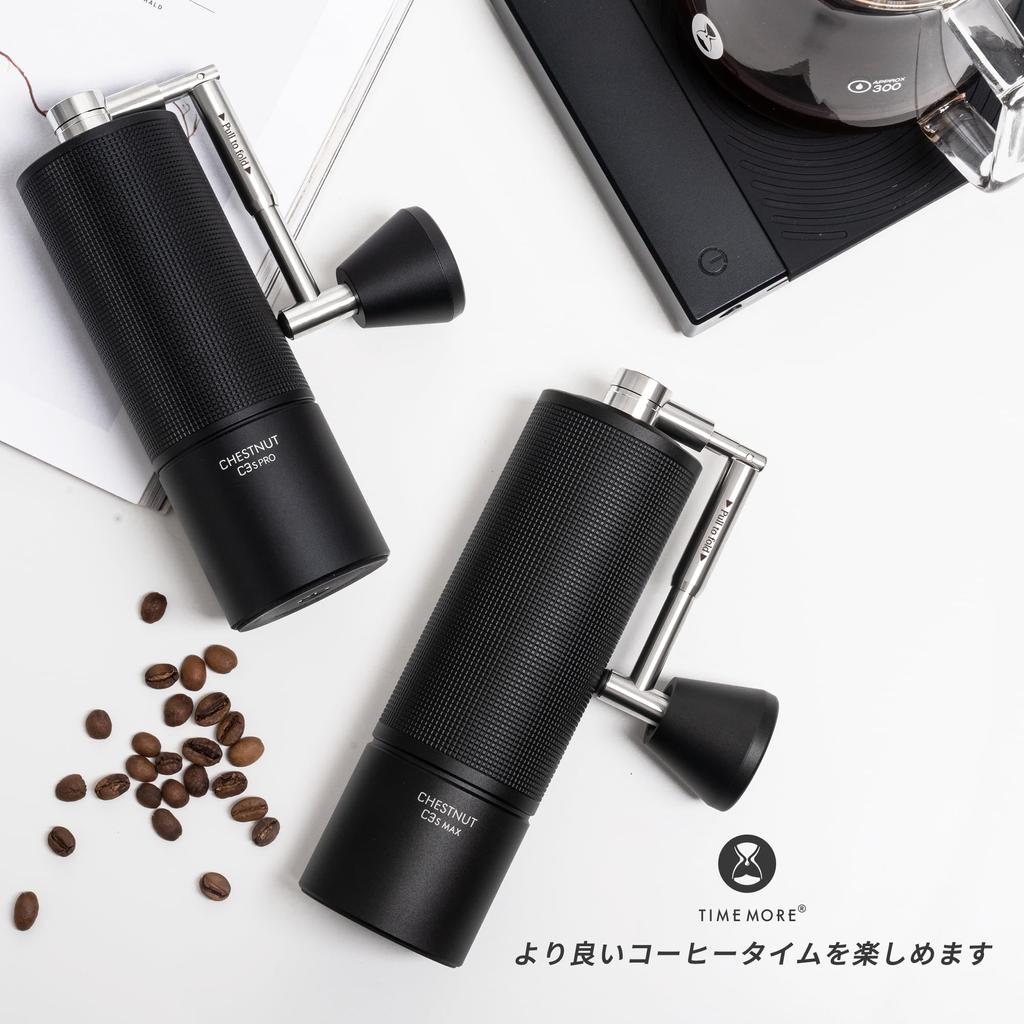 TIMEMORE Coffee Mill Manual Time More Coffee Mill C3S MAX Foldable Handle All Metal Stainless Steel Mortar Multi-level Roughness Adjustment Labor