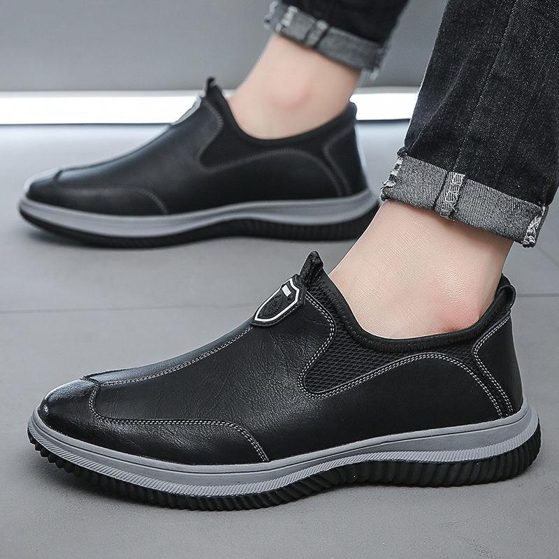 Spring new casual leather shoes breathable shoes soft sole soft surface board shoes driving shoes Doudou shoes