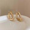 Большие геометрические U-образные трапециевидные серьги золотого цвета с гладкими каплями CCB для женщин, минимализм, гипербола, модные украшения для вечеринок