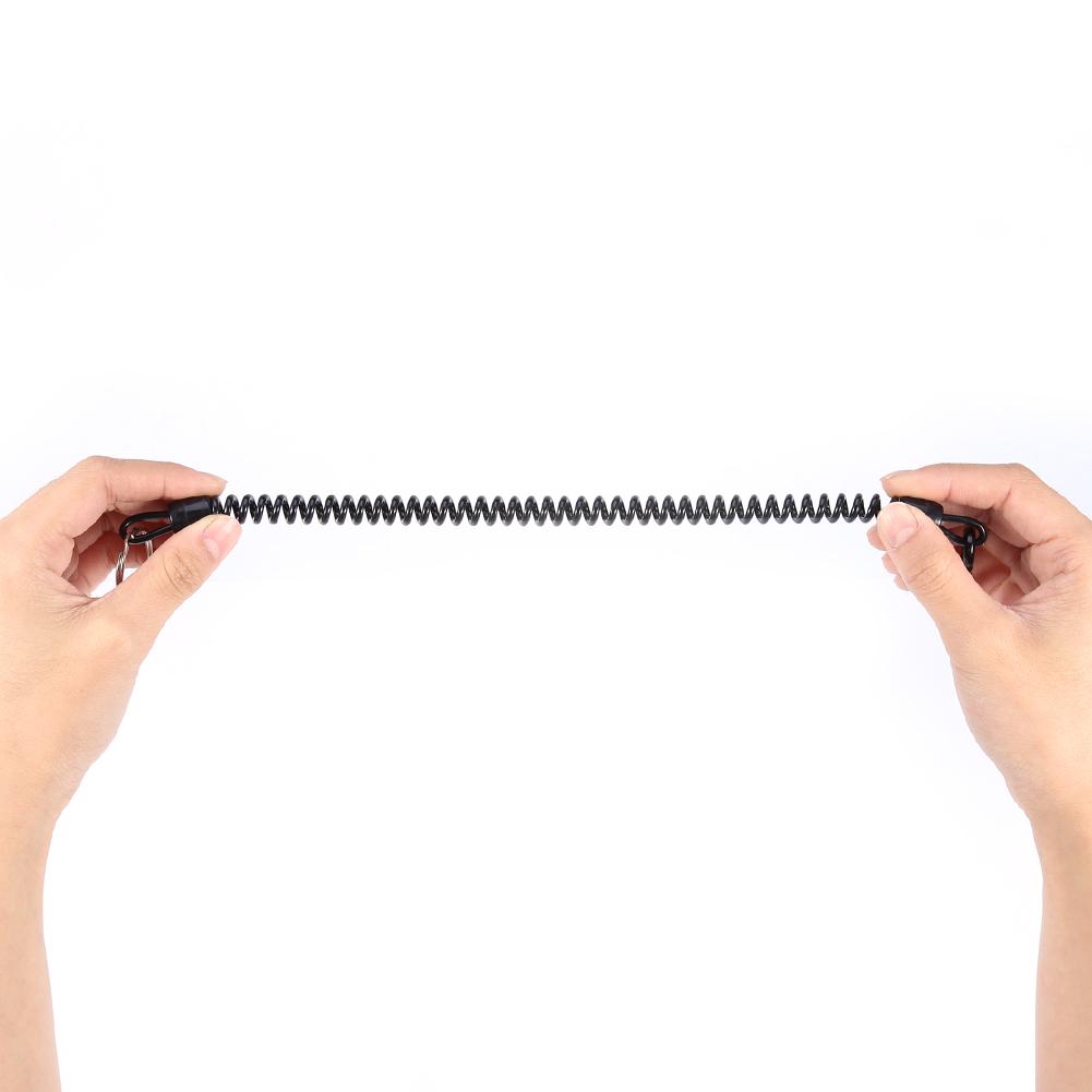 5Pcs Retractable Fishing Lanyards Boating Ropes With Buckle Tackle Secure Accessories Black