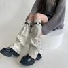 Женские грелки на ноги Harajuku с пряжкой из кожи, с панковскими боковыми пуговицами, широкие, расклешенные, для ботинок, длинные носки на икры, уличная одежда