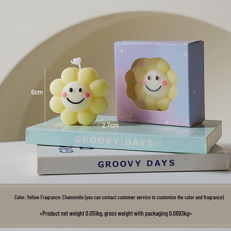 Sunflower Scented Candle - Handmade Flower-Shaped Cute Ornament Souvenir