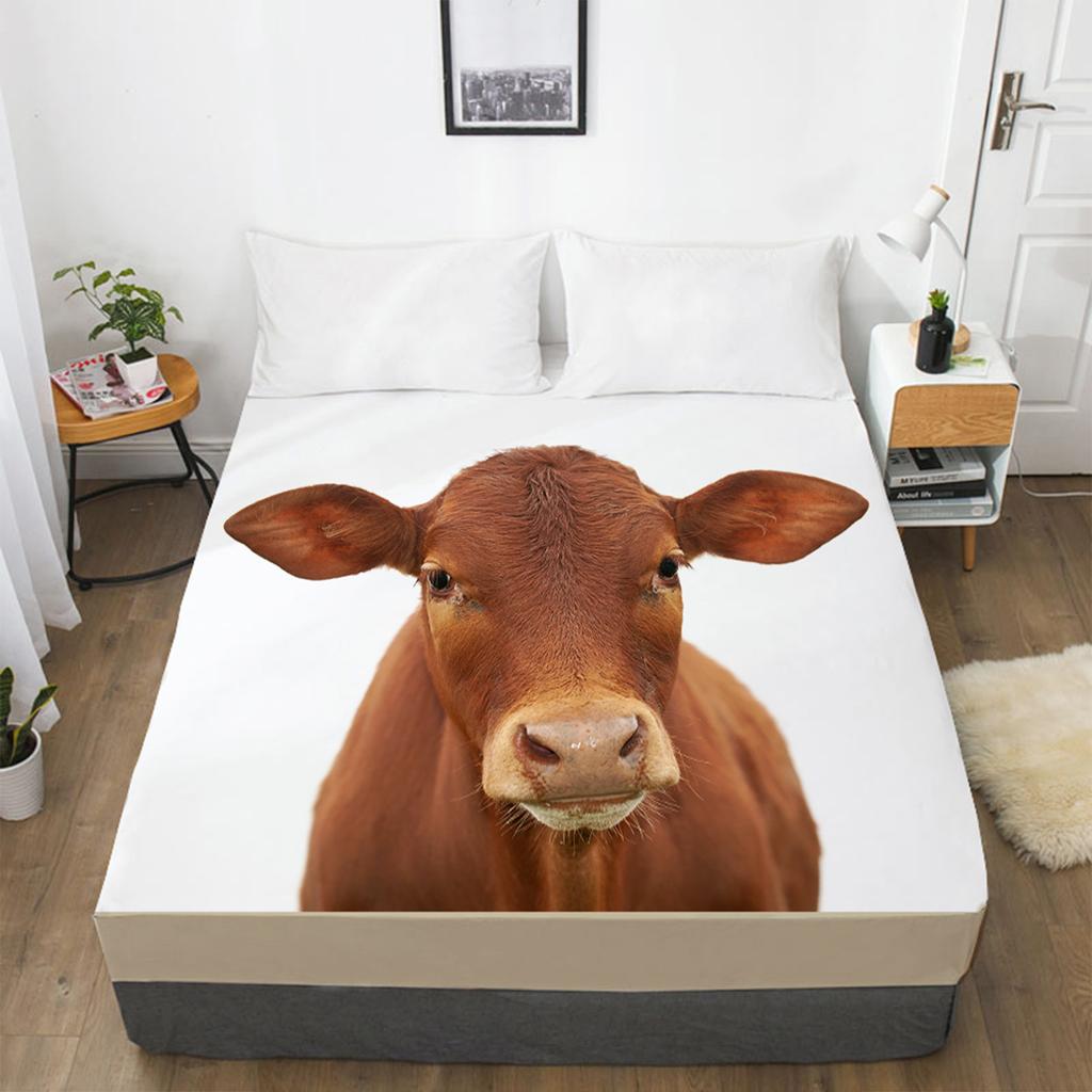 Постельная простыня с рисунком лесных животных, 3D-печать, наматрасник, простыня на резинке, постельное белье, одна штука