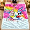 Flannel BlanketRabbit Warm Soft Throw Blanket for Indoor Sofa Bed Living Room Use