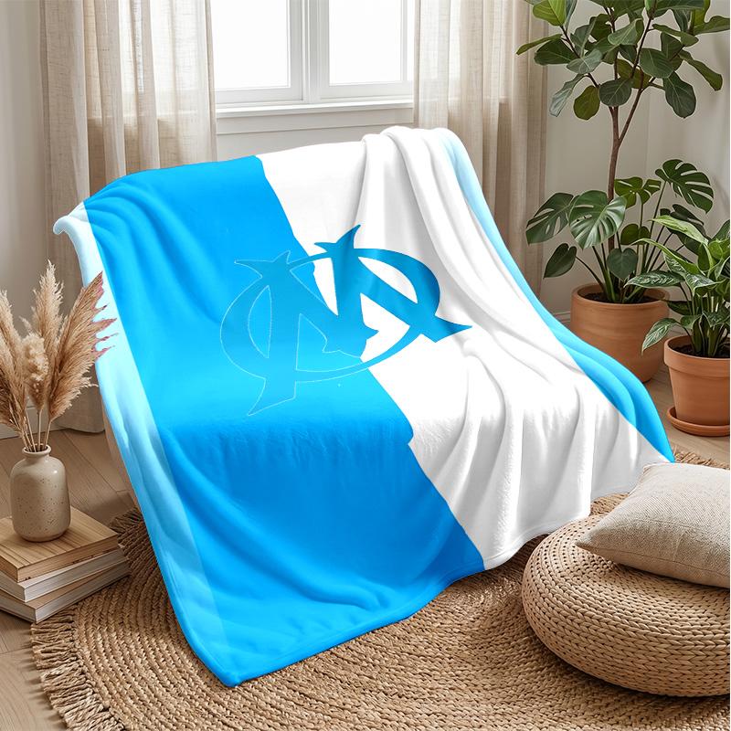 Olympique Marseille Theme blanket Soft Flannel Fleece Blanket Warm Lightweight Throw Blanket for Home Sofa Bed