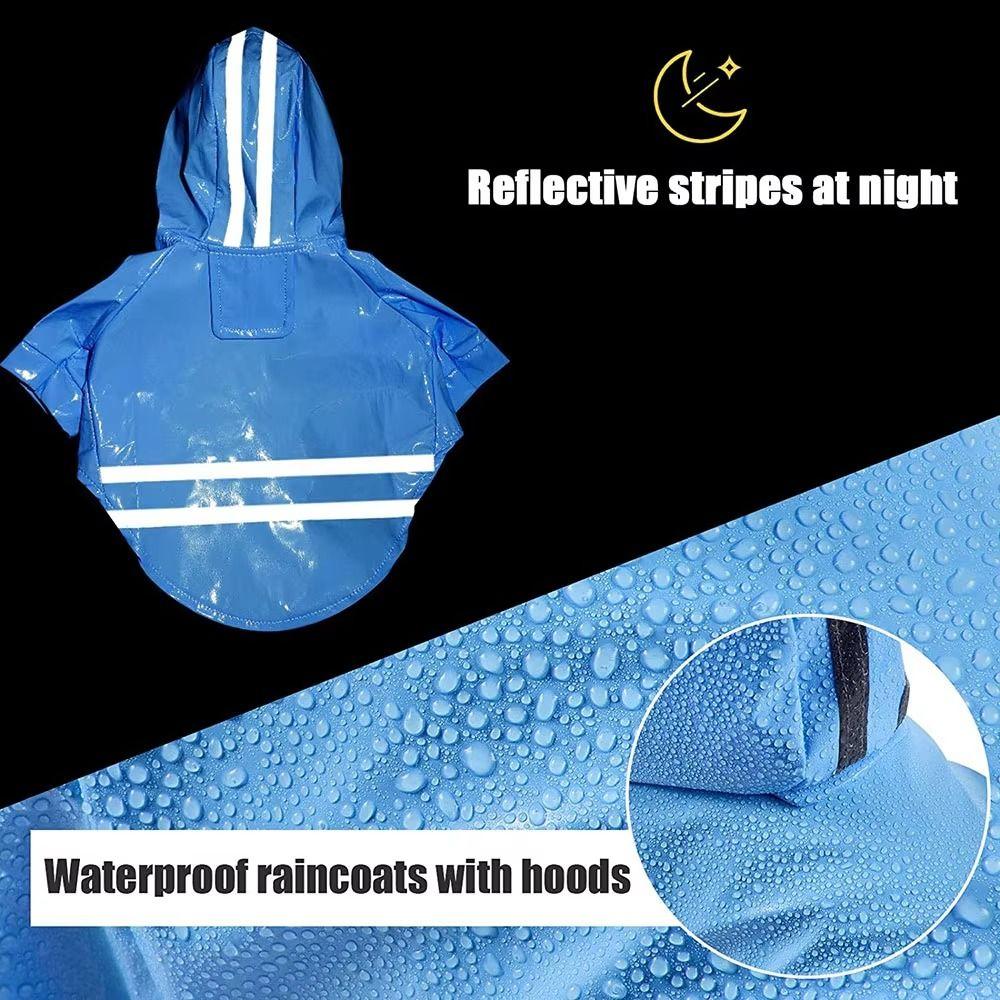 Reflective Dog Rain Cloak Towable Small Dog Clothes Windbreaker Pet Rain Jacket Corgi