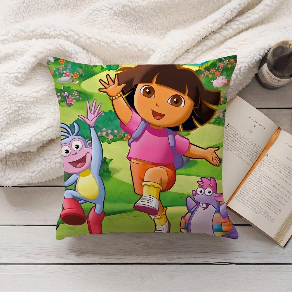 Мультяшная наволочка для подушки D-Dora The E-Explorer, Декор для дома, Чехол для подушки, Подходит для спальни, автомобиля, офиса, дивана