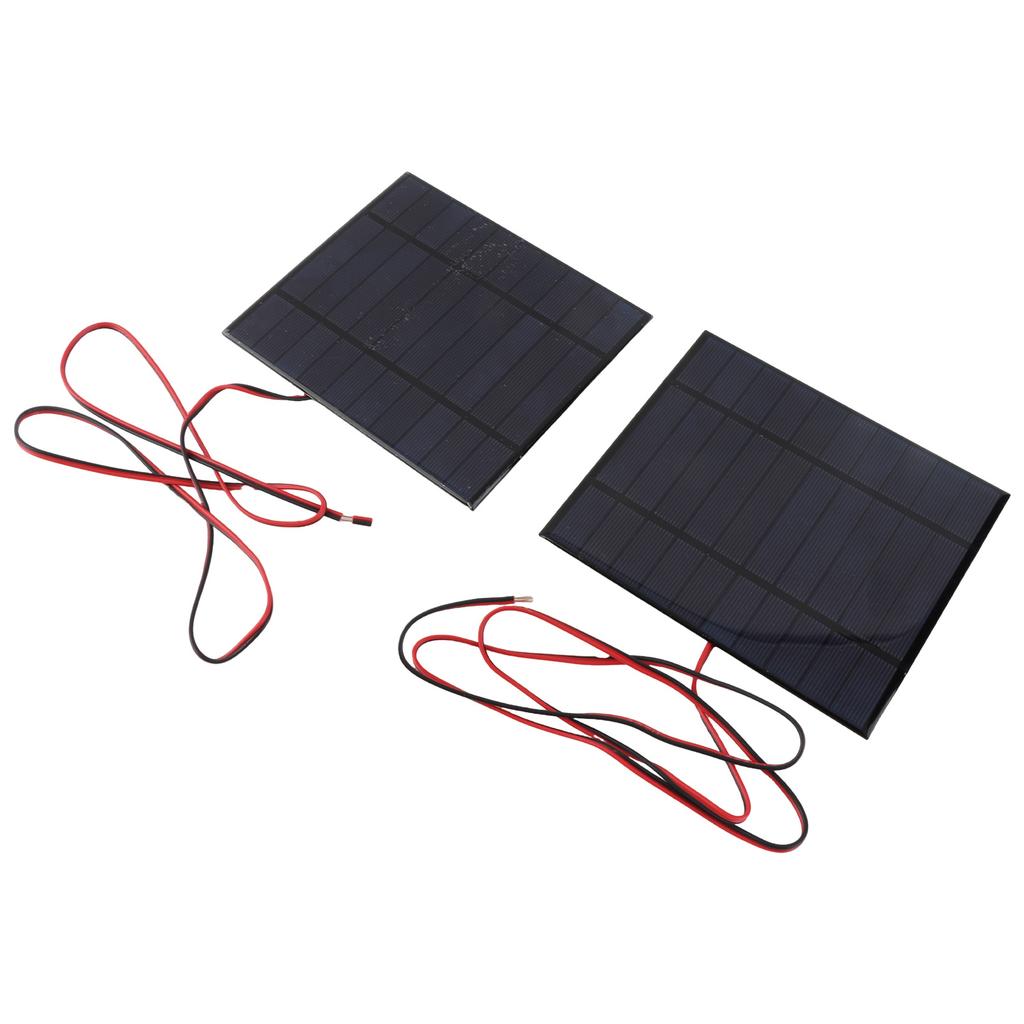 2pcs DC5V 500mA Solar Panel Cell Power Module Polycrystalline Silicon Solar Panel with 100cm Cable