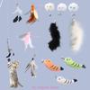 10Pcs/Set Cat Teaser Toy for Wand Kits Feather Bells Cat Teaser Refills Wand Attachments Refills Cats Exercise Toy Accessories