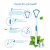 6Pcs/Set Tongue Cleaner Double Side Solid Handle Anti-Slip Surgical Grade Metal Tongue Brush Scraper for Adult