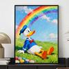 Disney diamond painting kit, Donald Duck rainbow view for living room, bedroom, study and other interior space decoration