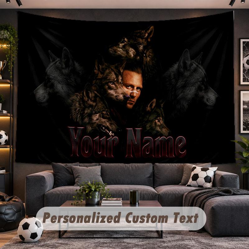 Wall Hanging Tapestry Custom NameKontra K Pattern Personalized Printed Fabric Wall Decor