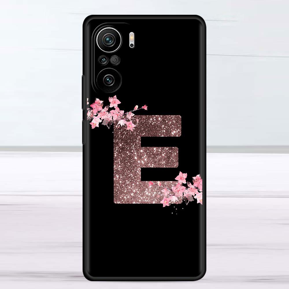 Цветочная буква розовый модный начальный чехол для Xiaomi Redmi Note 11 10 Pro 12 9S 9 8 9C 9A K40 10C 8T 9T силиконовый чехол для телефона