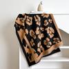 Imitation Cashmere Retro British Tassel Leopard Print Shawl Versatile Thermal Scarf Autumn And Winter Thickened Thermal Scarf