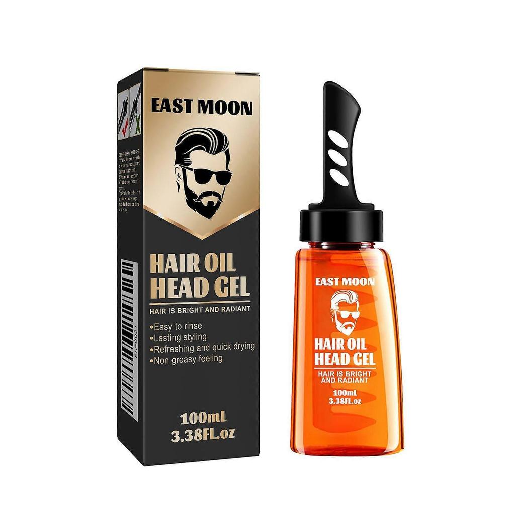 East Moon Men's Waxed Hair Comb, Retro Sliced-Back Hairstyle, Moisturizing And Long-Lasting, One Comb To Set The Style