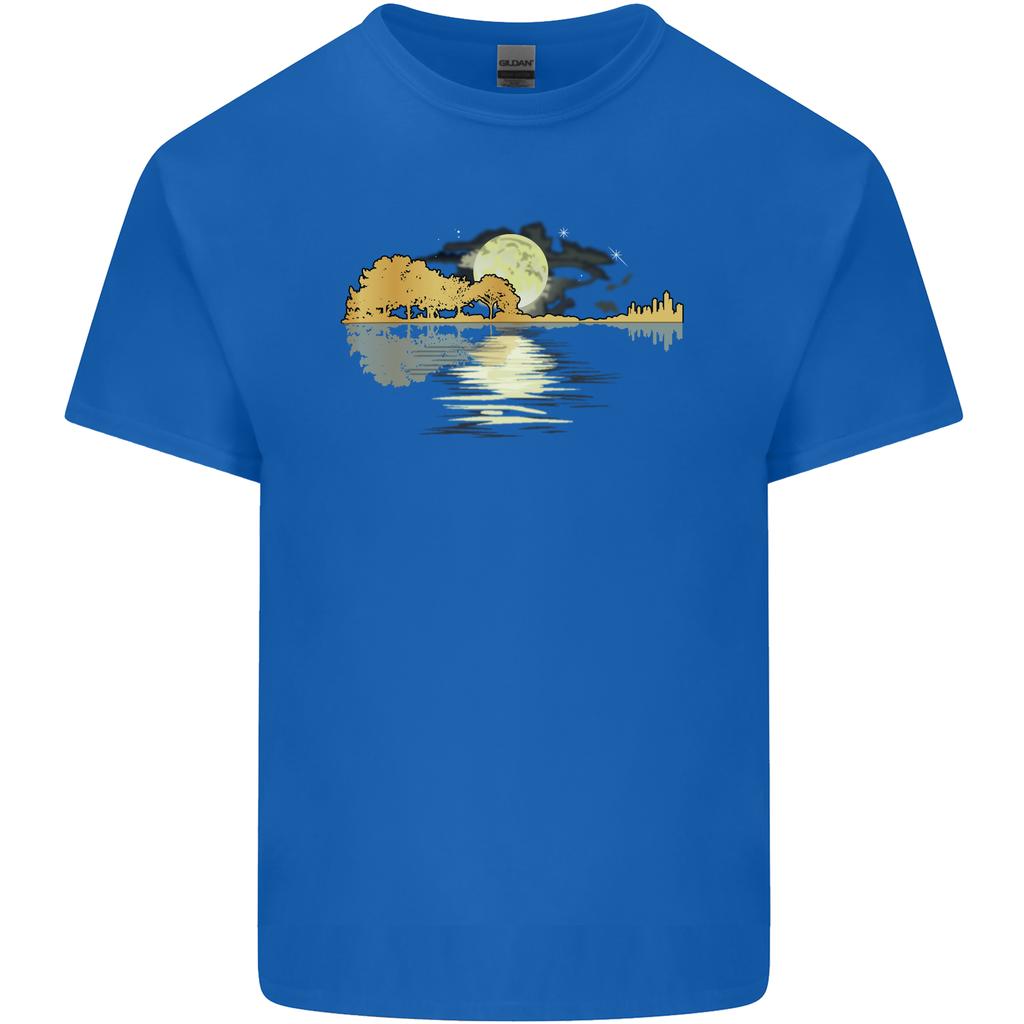 Guitar Reflection Guitarist Bass Acoustic Unisexs Light Cotton TShirt