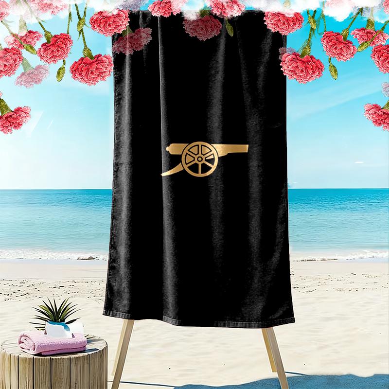1pc Football Club Beach Towel, Outdoor Beach Towel Ideal Beach Necessities and Vacation Items