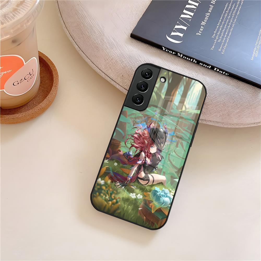 Чехол для телефона Genshin Impact Chasca Стеклянный Для Samsung Galaxy S25 S23 S24 S21 S22 S20 Ultra Fe Plus A15 A14