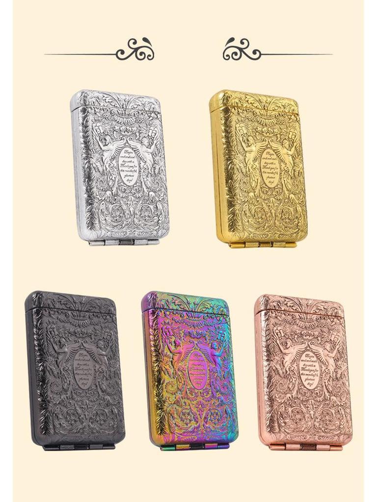 14-Count Triple-Fold Cigarette Case - Peaky Blinders Style, Metal, Creative, Portable, King-Size, Shelby Inspired.