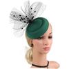 Женская шляпка-fascinator SHOWERORO Сетчатая повязка на голову с зажимом Зеленая Формальная шляпа для чаепития Свадьбы Особого случая Аксессуары