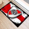 River Plate FC Red White Flag Ink Border Shield Crest Print Doormat Argentine Football Entrance Floor Mat Soccer Fan Home Decor Mat
