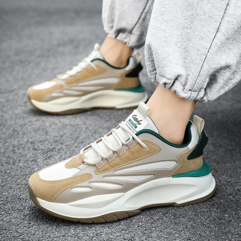 Модная мужская повседневная спортивная обувь 2024 Новая модная обувь на толстой подошве для увеличения роста, обувь-хлебцы