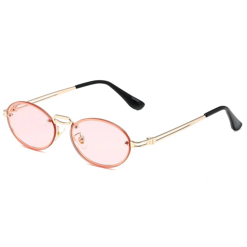 Vintage Oval Sunglasses for Women Men Small Frame Y2k Designer Shades Fashion Sun Glasses Gafas De Sol Mujer