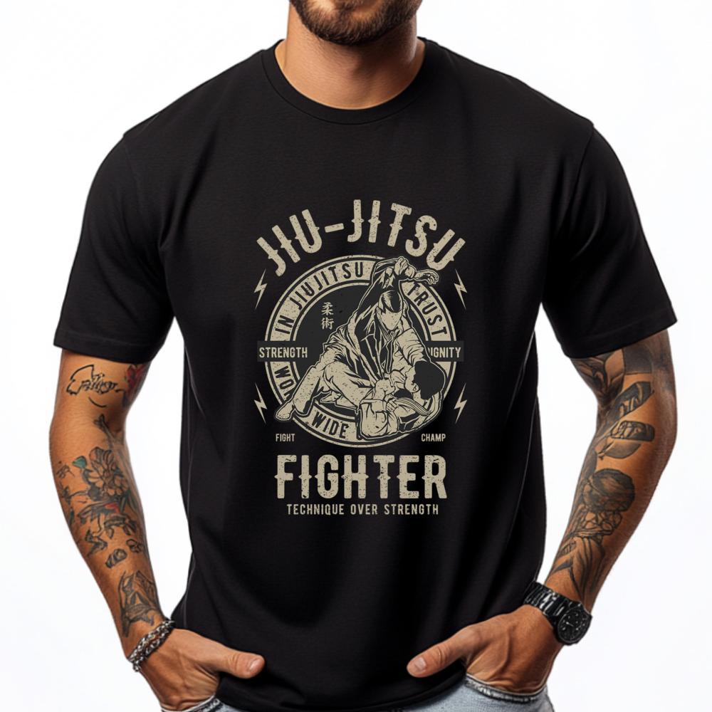 Джиу-джитсу Bjj T Бразильское джиу-джитсу Графические футболки 100% хлопок Роскошная одежда Мужские Хэллоуин Повседневные