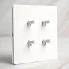 White Antique Stainless Steel Panel Wall Lamp Switch, Toggle Wall Dimmer Switch Socket EU USB Plug Socket 220V Electrical On Off