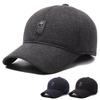 Мужская повседневная бейсбольная кепка флисовая защитная кепка для ушей для пожилых пап термохлопковая кепка
