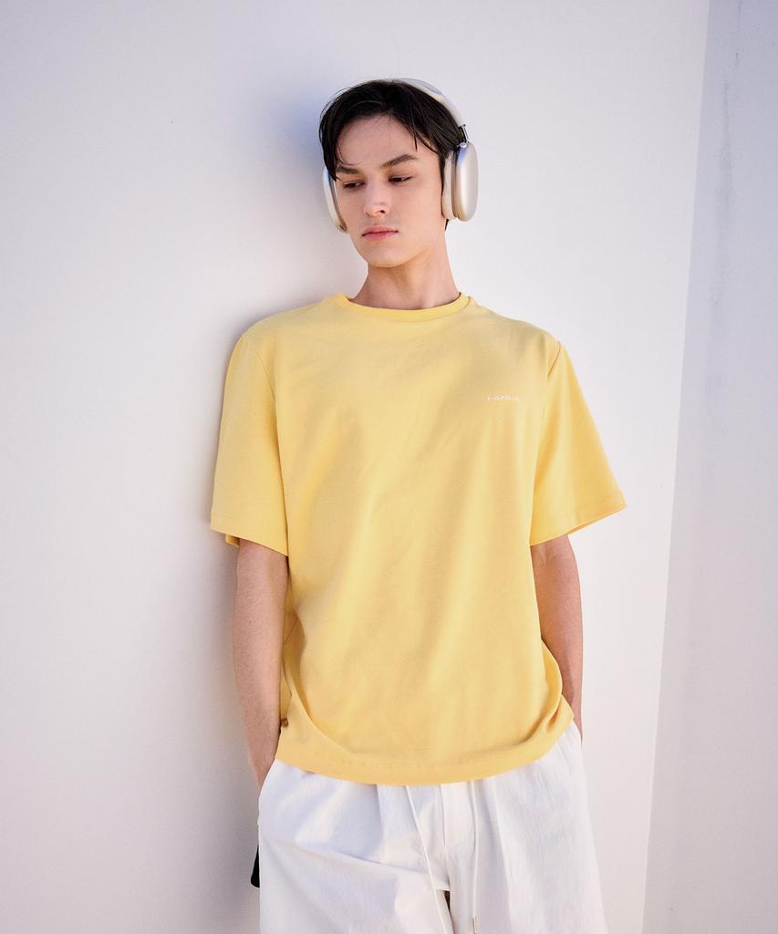 KANDINI Yellow Duck Family Print Short Sleeve T-Shirt_Unisex