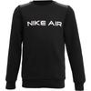 Nike Logo Print Fleece-Lined Crew Neck Sweatshirt Kids Tops Black DA0703-010