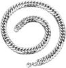 2024 Titanium Steel Cuban Chain Necklace: Double Buckle, Double Weave