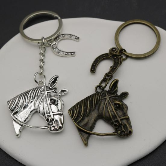 Yousheng Horse Head Keychain Smooth Touch Key Holder Backpacks Wallets Key Chain Decorative Pendant Key Accessory