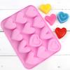 Heart Chocolate Silicone Mold For Valentine's Day Love Candy Jelly Ice Cube Tray Wax Melts Cake Decoration Cupcake Topper Tools