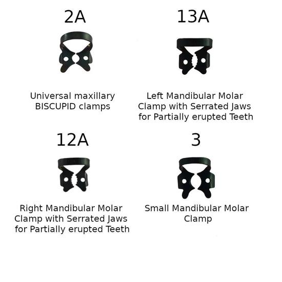Набор клампов для коффердама Waldent Титан Черный (Набор из 11 шт.) (K16/4)