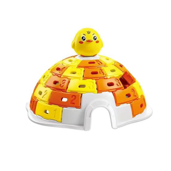 Настольная игра «Снежный домик животных» для 2 игроков Пингвиненок Цыпленок Капибара Иглу Ледяной кирпич Игра на меткость Образовательная игрушка для малышей Мальчики Девочки Подарок