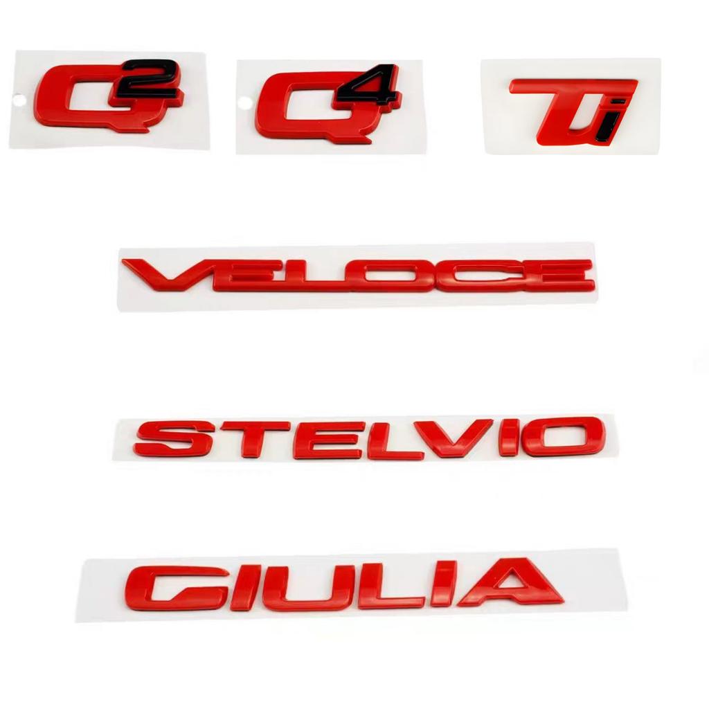 1 шт. Q2 Q4 Giulia Stelvio Veloce Ti Логотип Автомобиль Эмблема Значок Наклейки Задняя Крышка Багажника Для A-lfa R-omeo 156 159 Mito Giulia GT Brera Spider Giulietta 147gt 166