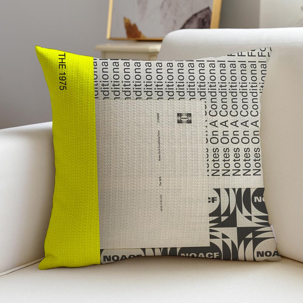Indie TThe 1975S Cushion Cover Breathable and skinfriendly linen pillowcase square removable and washable cushion