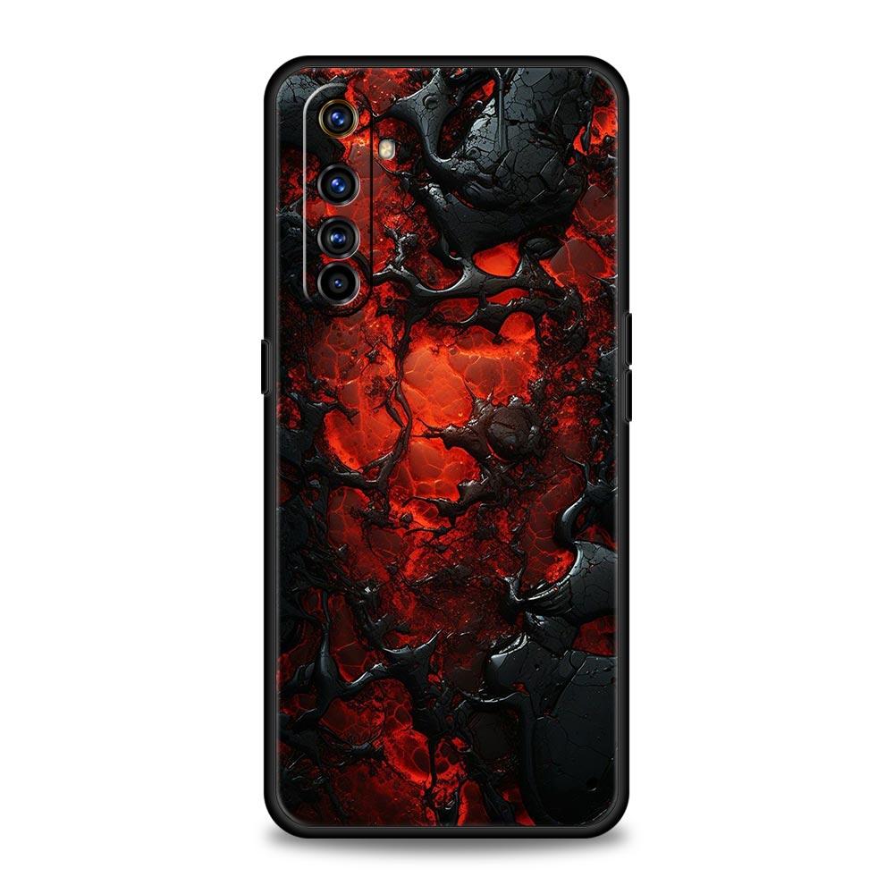 Черный Красный Волна Искусство Мягкий ТПУ Для Realme 13 12 11 10 9 Pro Plus GT3 GT2 C21 C25 C35 C53 C55 C67 Pro 5G Чехол для Телефона Обложка Fundas