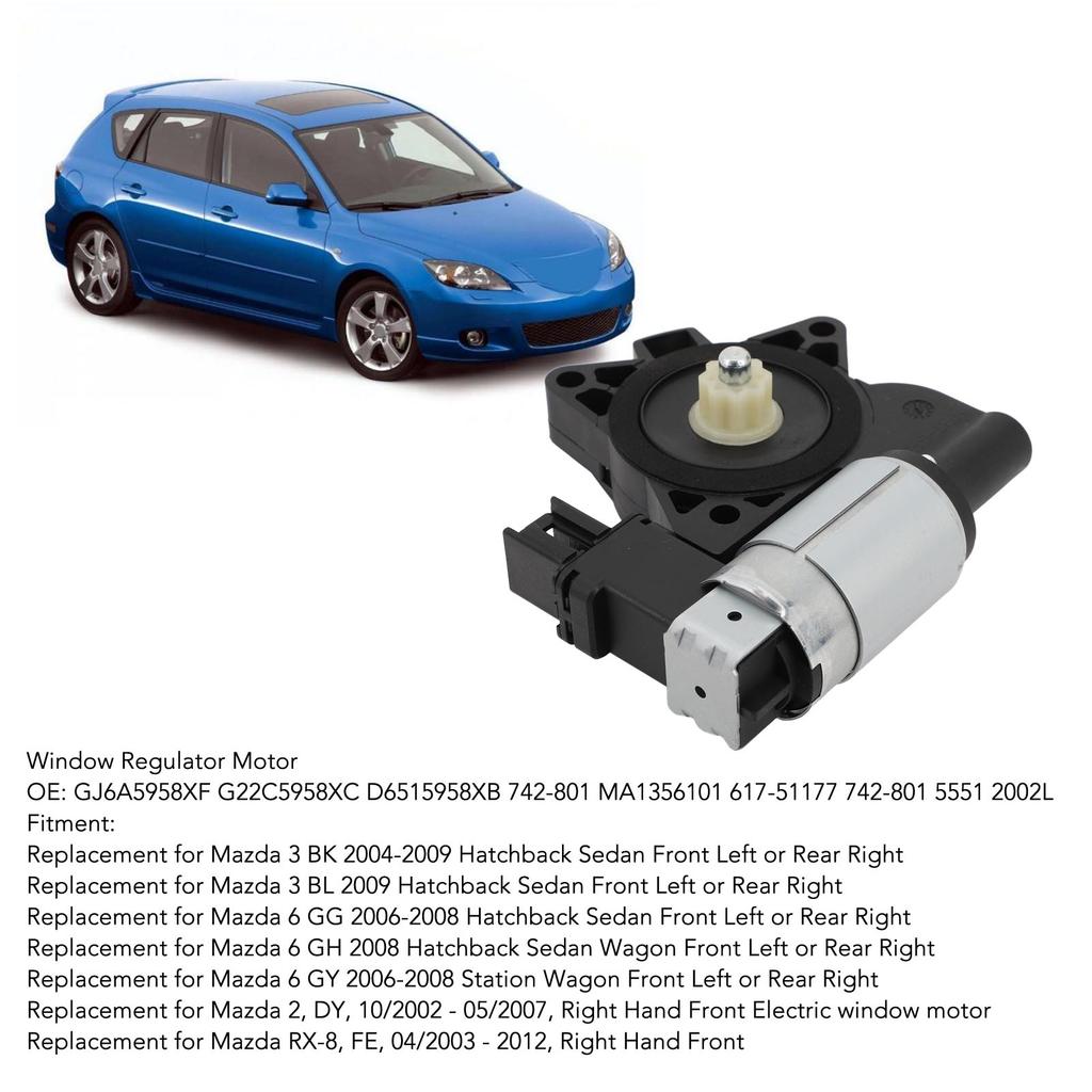 Power Window Regulator Motor Smooth High Performance 742‑801 Replacement for 2 3 6 ‑8 Window Lift Motor
