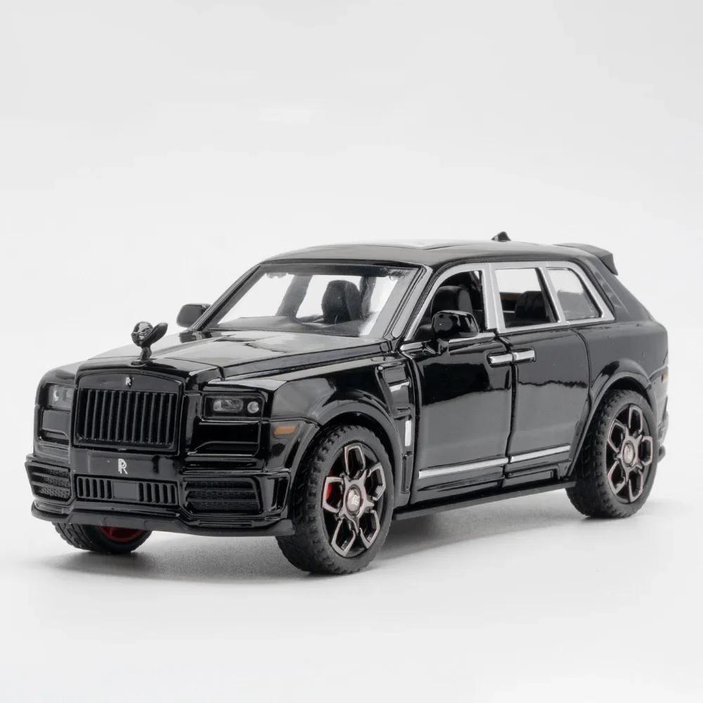1:36 Scale Cullinan Toy Car Model Alloy Diecast Rubber Tires Sound Light Pull Back Simulation Toy Vehicles Models for Adult Toys