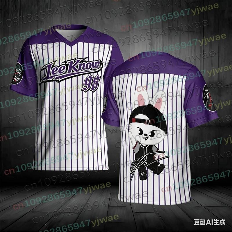 Summer Kpop Stay Album Fans TShirt Felix Hyunjin Unisex Cartoon Jersey Streetwear Short Sleeve Beach Clothing T-Shirt