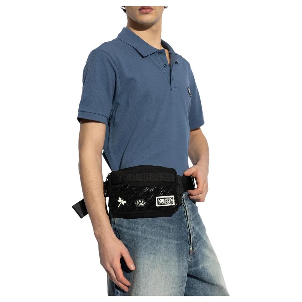 Kenzo Logo Zipper Waist Bag Men waist bag Black FF55SA217F2099