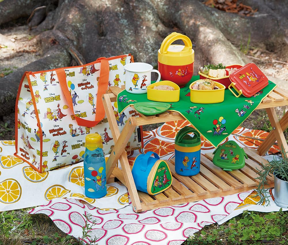 Skater Изолированный ланч-бокс, Форма миски для риса, 540 мл, Женский, Двухъярусный, со складной ручкой, Дизайн Disney Ретро Винни Пух, LDNO6AG-A