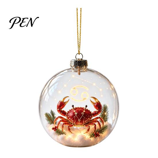 Декоративные animal ornaments Зодиакальный рождественский орнамент, Подвесное украшение «Двенадцать знаков», 2D акрил для праздников, Гороскоп, Подвеска на елку